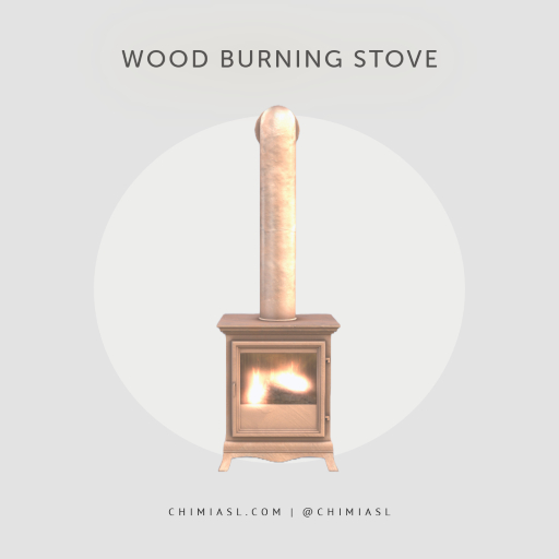 Second Life Marketplace Wood Burning Stove in rose gold
